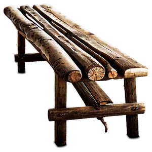 Rustic Bench PNG 05232024