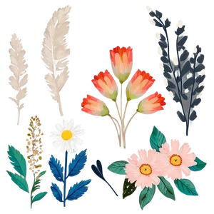 Rustic Boho Flowers Clipart Png 16 PNG image