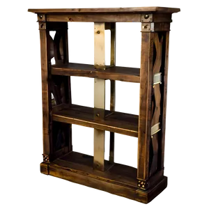 Rustic Bookshelf PNG Lws21