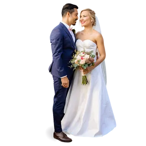 Rustic Bride And Groom PNG 16