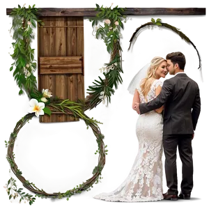 Rustic Bride And Groom PNG Veh