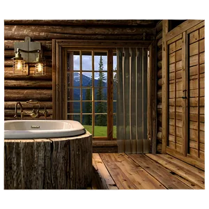 Rustic Cabin Bathroom PNG Ryr