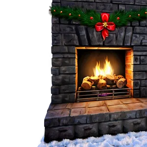 Rustic Christmas Fireplace Design PNG Xtk93 PNG