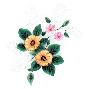Rustic Corner Flower Design PNG Krb PNG