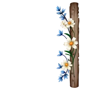 Rustic Corner Flower Design PNG Prw PNG