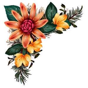 Rustic Corner Flower Design PNG Ugb89 PNG