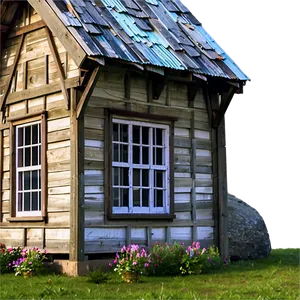 Rustic Cottage On A Hill PNG 30