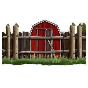 Rustic Farm Fence PNG 05242024