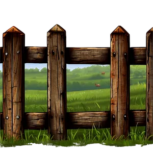 Rustic Farm Fence PNG Shd