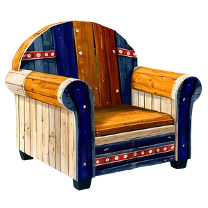 Rustic Farmhouse Armchair PNG Fwe