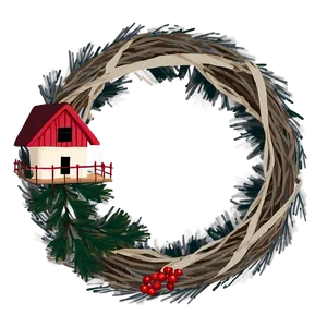 Rustic Farmhouse Wreath PNG Elg90