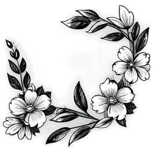 Rustic Flower Black And White Png 05252024 PNG image