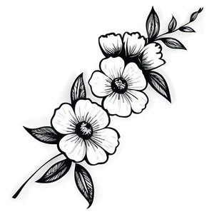 Rustic Flower Black And White Png 83 PNG image