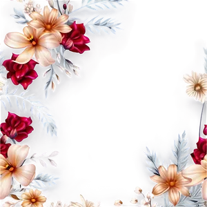 Rustic Flower Border PNG Vty46
