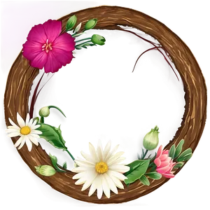 Rustic Flower Circle PNG 06252024