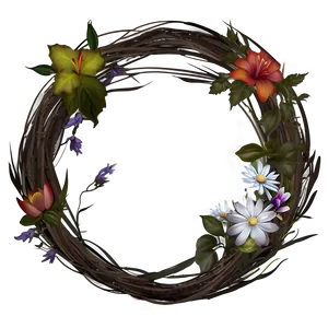 Rustic Flower Circle PNG Mon4 PNG
