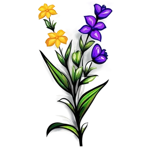 Rustic Flower Drawing Png 06252024 PNG image