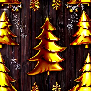 Rustic Gold Christmas Tree Themes Png Ebj PNG image