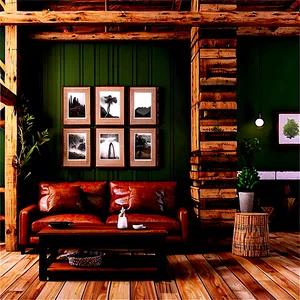 Rustic Living Room Decor Png 05242024 PNG image