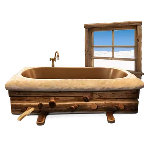 Rustic Log Cabin Bathtub PNG 74 PNG