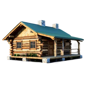 Rustic Log Cabin Design Png 05242024 PNG image