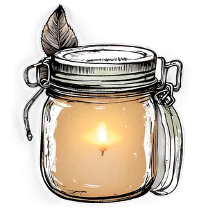 Rustic Mason Jar Candle PNG 05242024