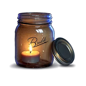 Rustic Mason Jar Candle PNG 92