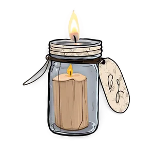 Rustic Mason Jar Candle PNG Bkv