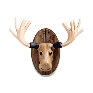 Rustic Moose Head Carving PNG 06292024