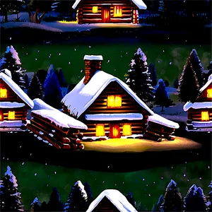 Rustic Noel Log Cabin PNG 3