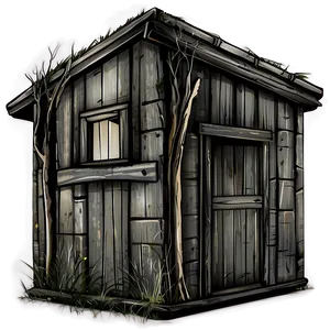 Rustic Outhouse Design PNG 06262024