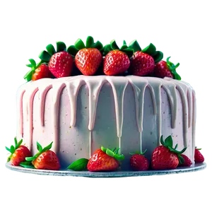 Rustic Strawberry Cake PNG Hij