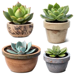 Rustic Succulent Pots PNG Jvh77 PNG