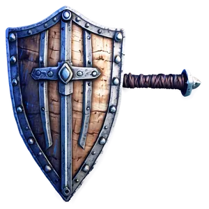 Rustic Sword And Shield Sketch Png 11 PNG image