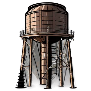 Rustic Water Tower Design Png Diu50 PNG image