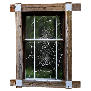 Rustic Window Spider Web PNG image