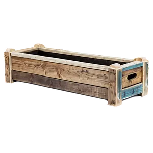 Rustic Wood Planter Box PNG 06282024 PNG