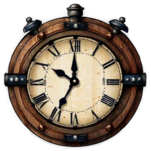 Rustic Wooden Clock PNG Itu
