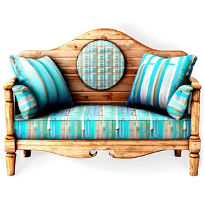 Rustic Wooden Couch Png Mgs71 PNG image