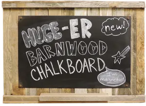 Rustic Wooden Frame Chalkboard PNG image