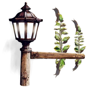 Rustic Wooden Light Post Png Hlt PNG image