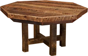 Rustic Wooden Octagonal Dining Table.png PNG image