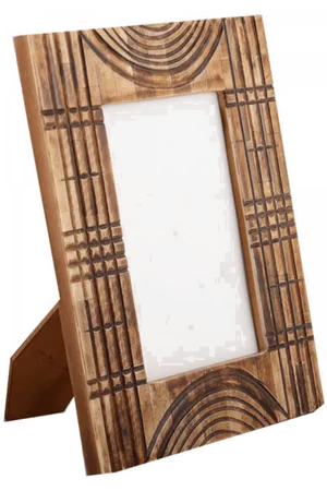 Rustic Wooden Photo Frame PNG image