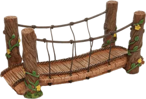 Rustic Wooden Rope Bridge PNG image