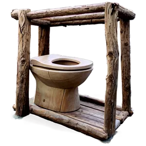 Rustic Wooden Toilet Png Bba PNG image