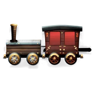 Rustic Wooden Train PNG Tyv58