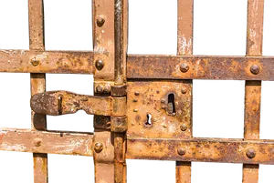 Rusty Medieval Castle Gate Lock PNG image