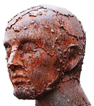 Rusty Metallic Sculpture Head