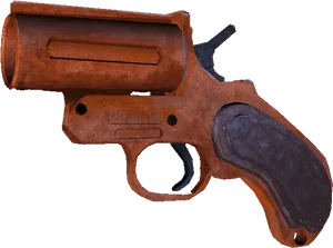 Rusty Revolver Isolated PNG image