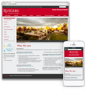 Rutgers University H R Website Responsive Design PNG image